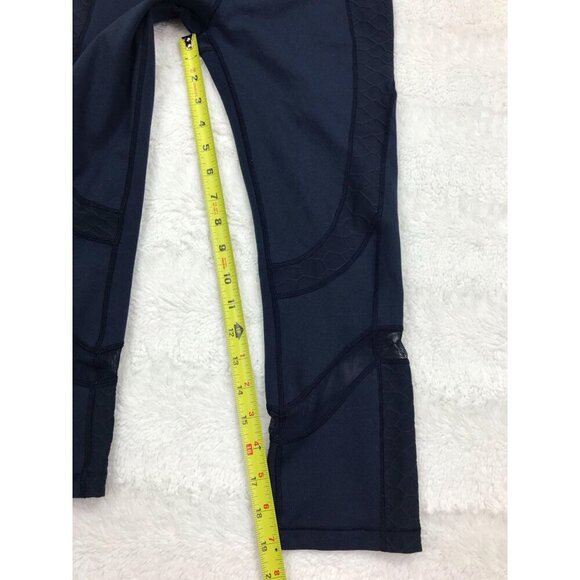 CALIA Textured Mesh Pieced Capri Leggings Small Blue Honeycomb Pattern - Picture 6 of 6